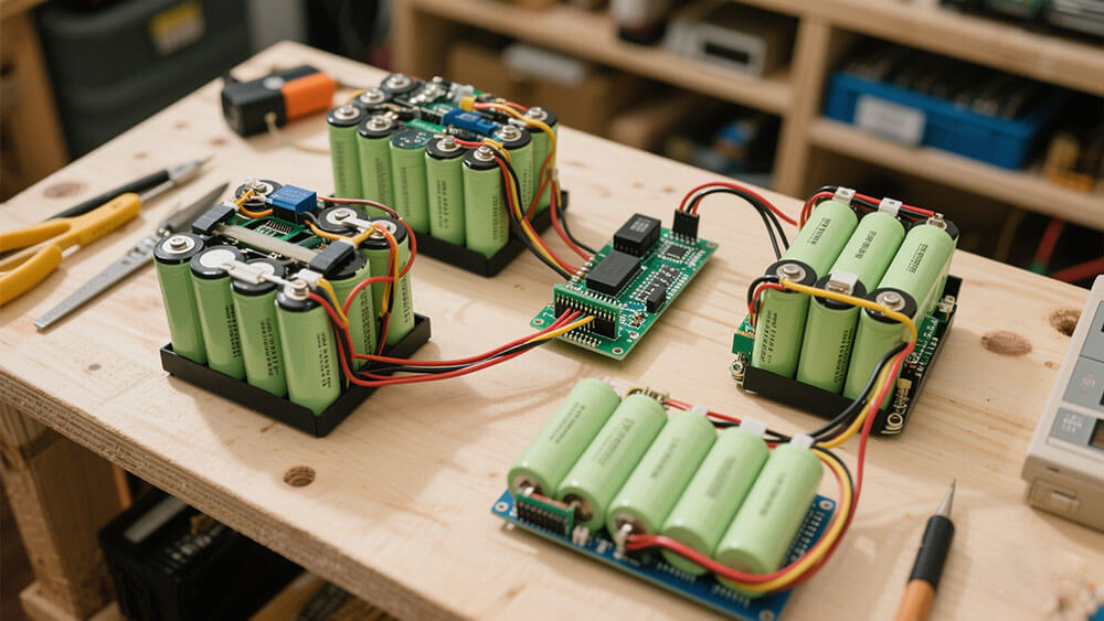 Battery pack assembly - cells and wiring